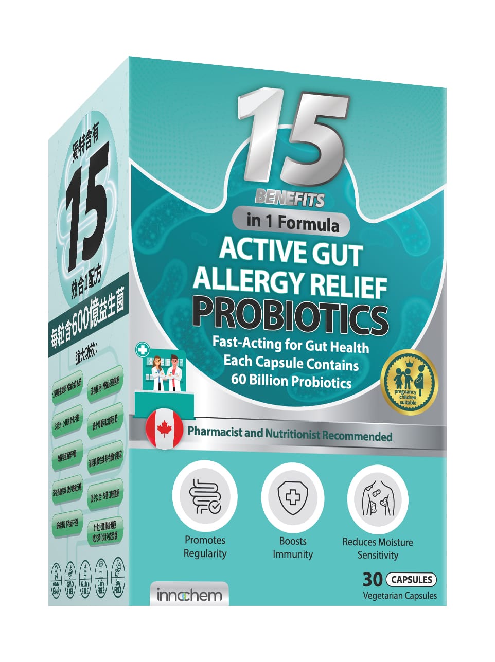 Innochem 15-in-1 Probiotics 15效合1配方效活腸抗敏益生菌(30粒)